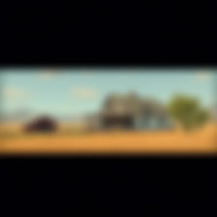 A quiet farm scene showing an empty farmhouse and fields, symbolizing the absence of Maggie and Hershel's family in the game.