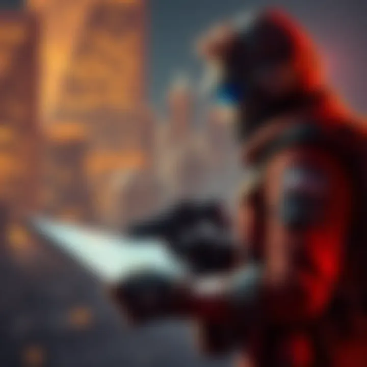 A player character in tactical gear examines a map with drops from Dark Zone and conflict caches in the background.