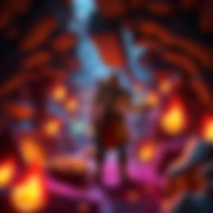 Farming Exotic Drops in Dungeon A player character in a dungeon surrounded by glowing exotic drops and loot, showcasing the excitement of farming for rare items.