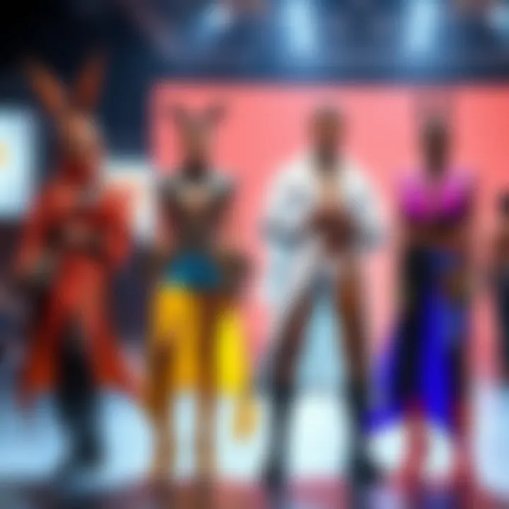 Four unique fashion concepts displayed on models wearing Contraverse Hold exotic gear