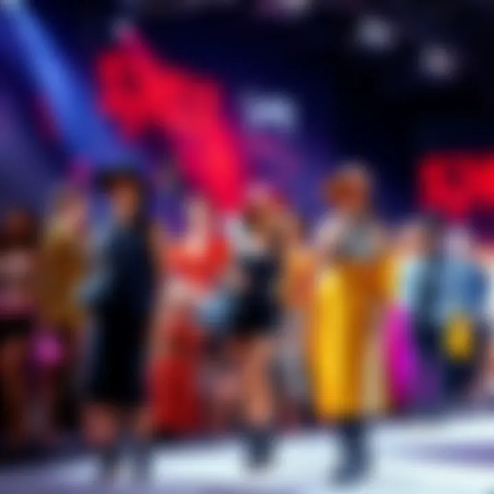 A colorful display of unique outfits showcased by fashion enthusiasts at a fashion show