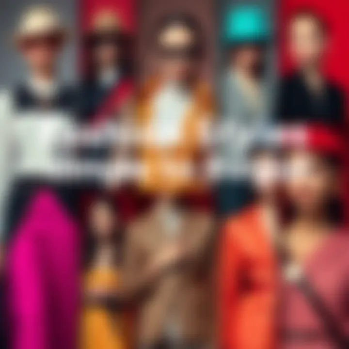 A collage showcasing various fashion styles, including simple outfits and regal attire, reflecting different personalities.