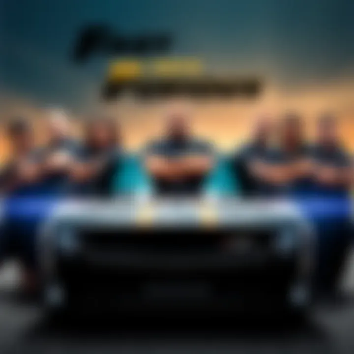 Main cast members of the Fast and the Furious franchise posing together in front of a car, showcasing their camaraderie and energy.
