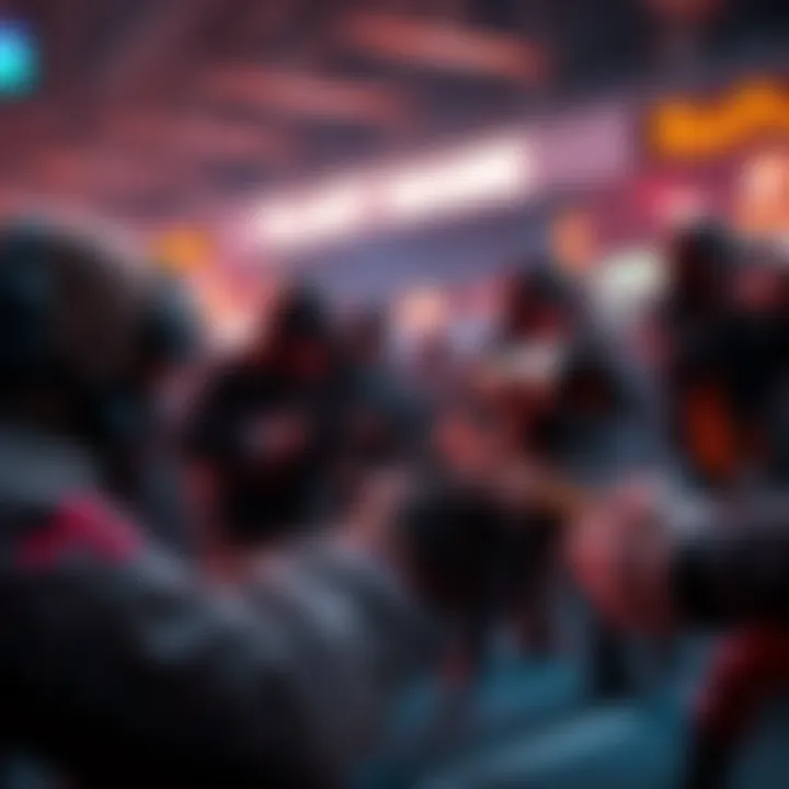 A scene showing intense action in a fast-paced shooter game with players aiming and shooting