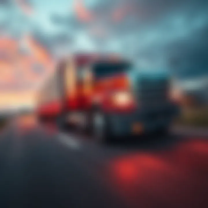 A fast truck racing on a road, symbolizing speed and performance changes in the community.
