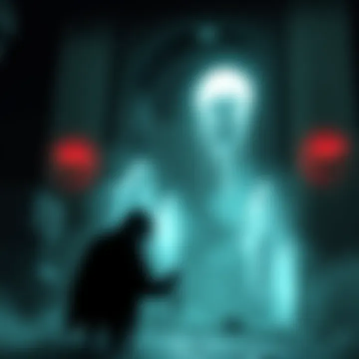 Art showing a haunting scene from the Fatal Frame 2 remake, featuring an eerie environment with ghostly figures.