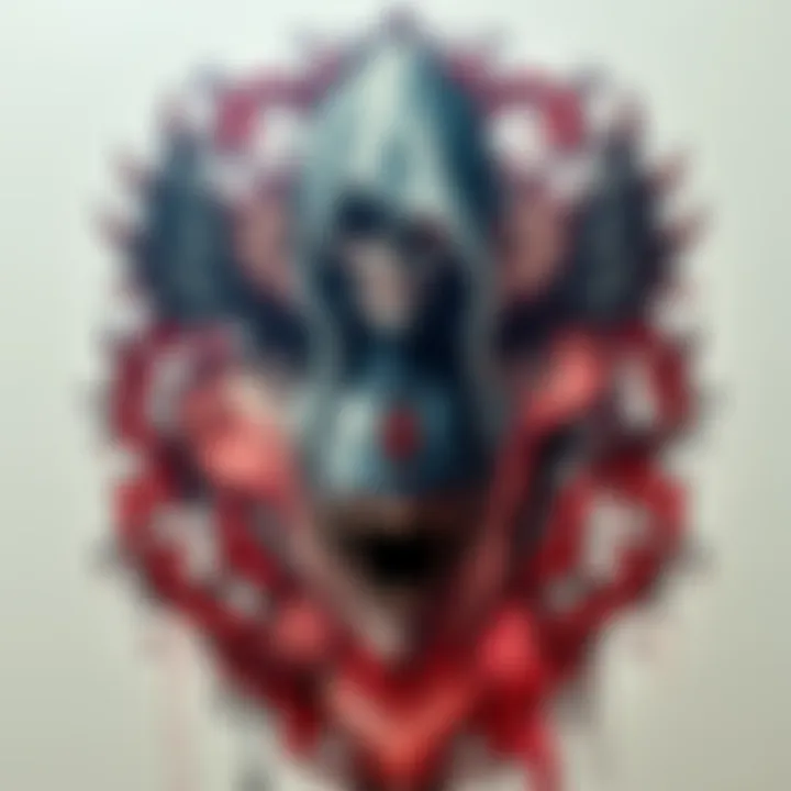 Fatal Frame Tattoo Design A detailed tattoo of a ghostly figure inspired by Fatal Frame, showcasing dark and eerie elements, surrounded by intricate patterns.