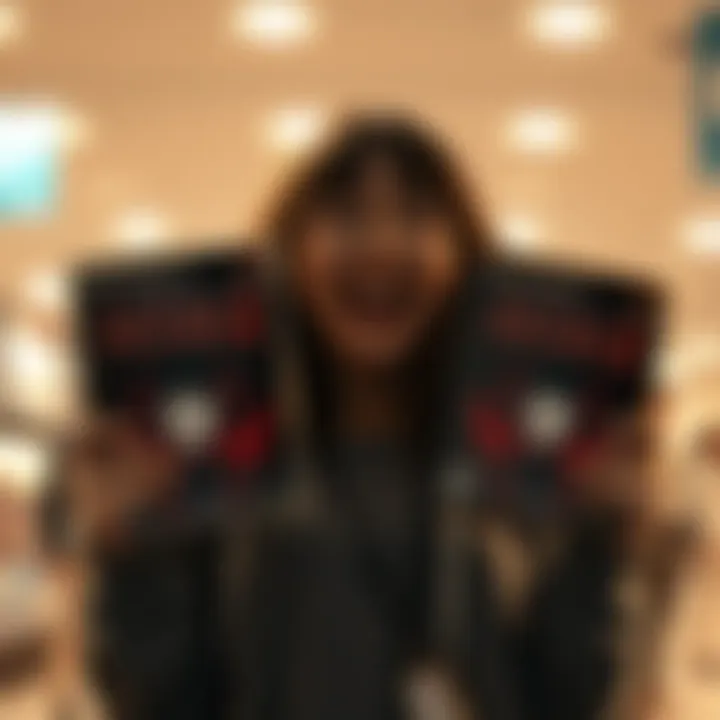 A person holding PlayStation 2 cases of Fatal Frame games, looking excited while browsing online for better prices.