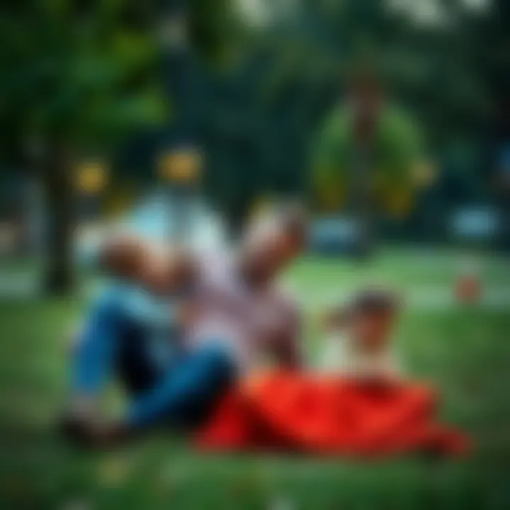 A dad playing with his kids in a park, showcasing modern fatherhood and family bonding.