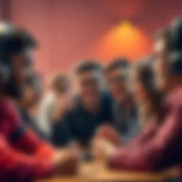 Criticism for Favorite Game Character A group of diverse gamers discussing their favorite game characters, showing mixed emotions of joy and frustration during a lively debate.