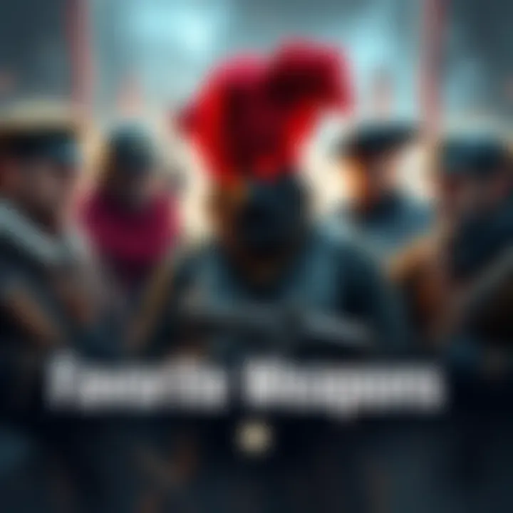 Favorite Weapons Discussion A group of people discussing their favorite weapons, showcasing a variety of historical and modern options