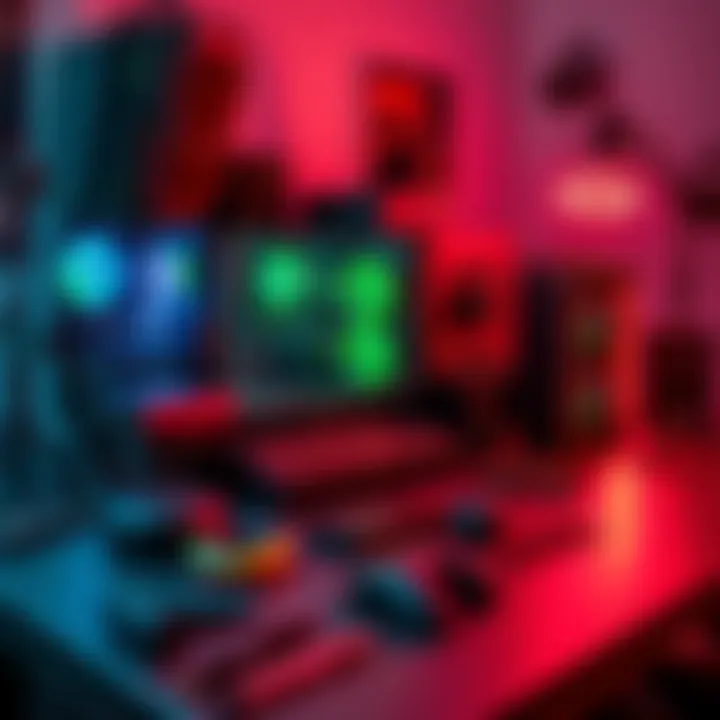 A collection of gaming setups displayed on a table with tools and accessories, showcasing different builds for gaming.