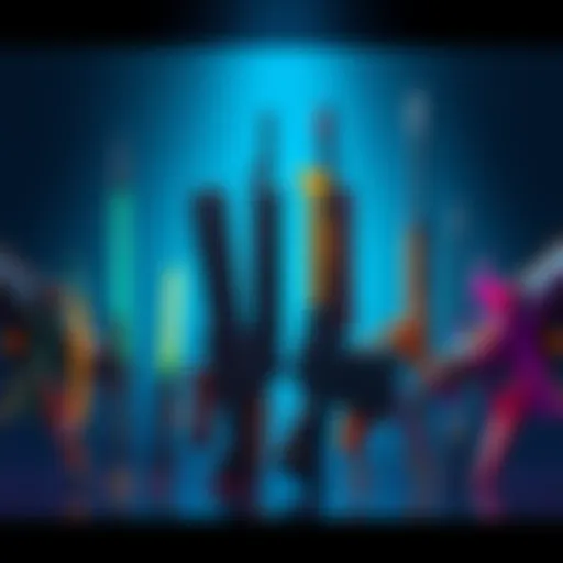 A selection of various GU weapons displayed, each representing different player personalities in gaming.