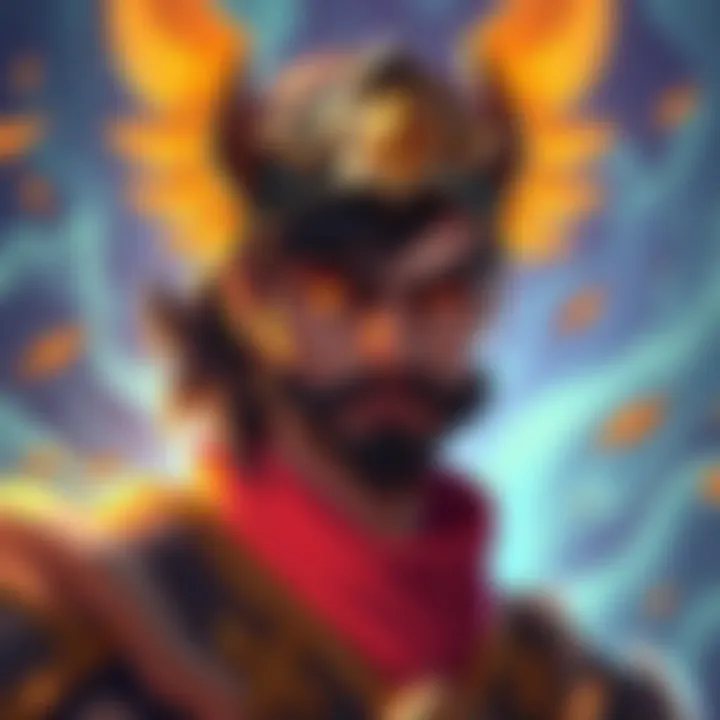 Favorite Smite Character Art A digital illustration of a beloved Smite character with powerful features, capturing the loyalty of fans, set against a vibrant background, emphasizing his lasting impact.