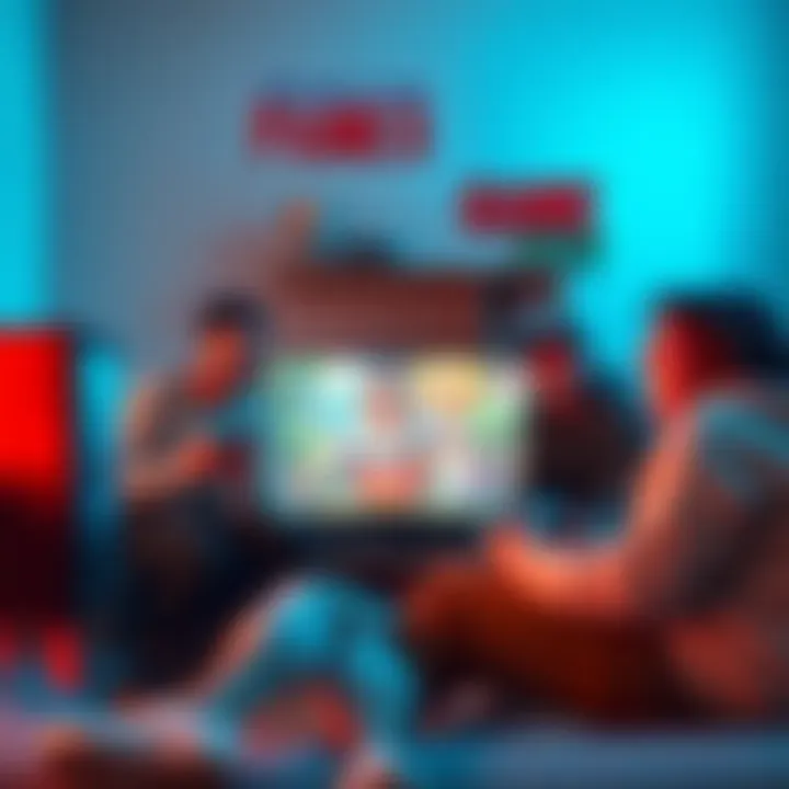 A group of friends gathered around a TV, enjoying poorly made games with smiles and laughter, showcasing their love for clunky gameplay and bad graphics.