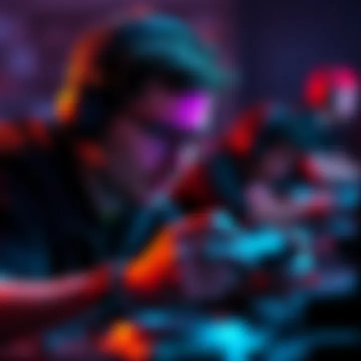 A player focused on playing Fawksey James™, showing intense concentration while using a controller.