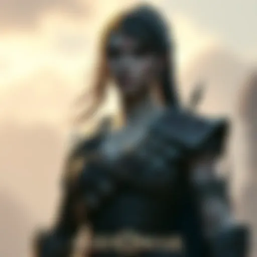 Faye, a middle-aged female character from God of War, stands confidently in her warrior attire, showcasing her strength and presence.