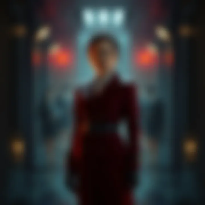 Faye Lau stands confidently in a dimly lit room, surrounded by her team, symbolizing strength and resilience.