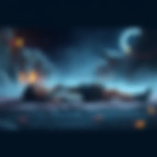 A somber scene depicting a character named Faye lying still in a fantasy world, hinting at her possible return in a new game.
