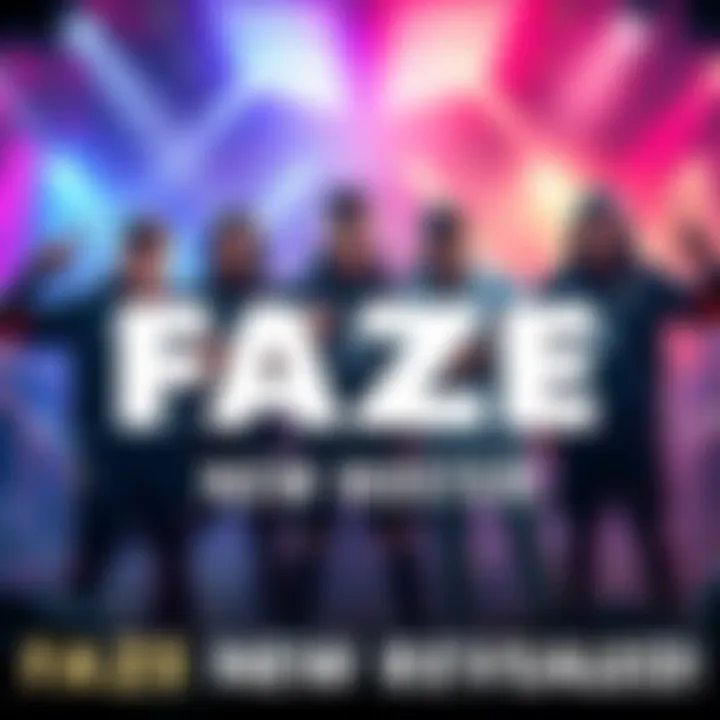 The confirmed players of the new FAZE roster, including aPG, Lucid, Trippy, Penguin, and SNAKEBITE, posing together and showing team spirit.