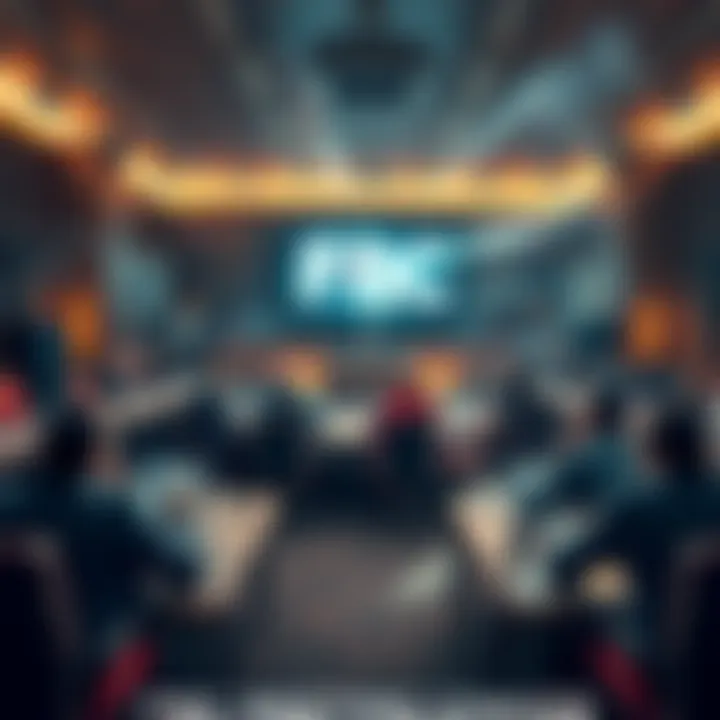 FBC Meeting Chaos A chaotic meeting room with tension among members discussing issues related to the FBC.