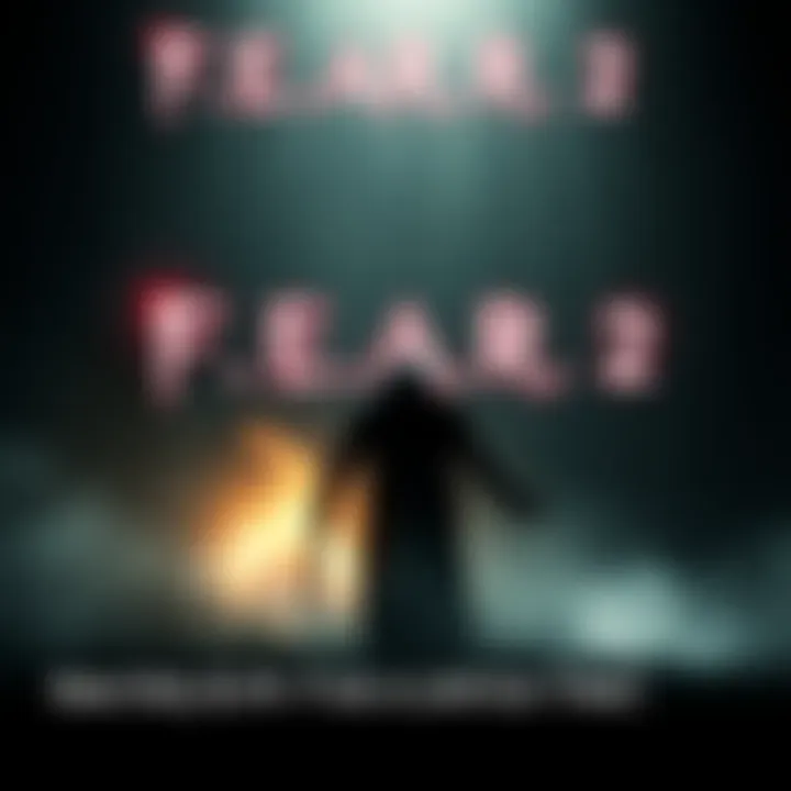 Cover art of F.E.A.R. 2 featuring a creepy atmosphere with dark shadows and a ghostly figure.