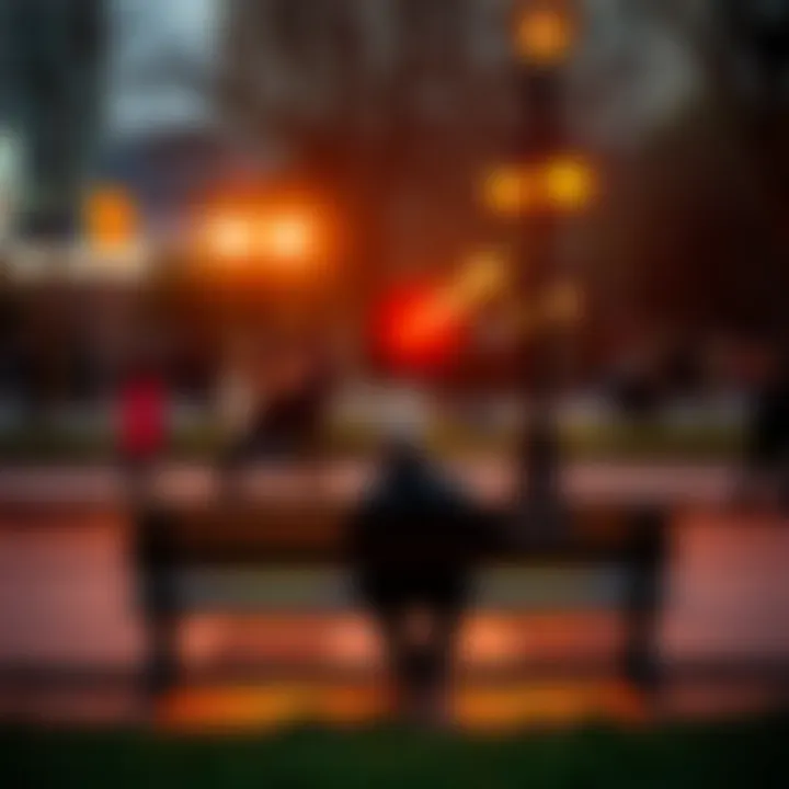A person sitting alone on a park bench, watching others interact and connect, reflecting on missed moments in life.