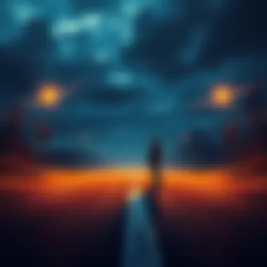 Feeling Uncertain A person standing at a crossroads, looking thoughtful and unsure, representing mixed emotions of ambivalence.