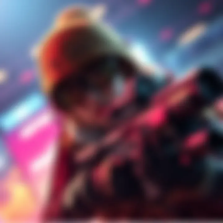 Female Operator in Action A female video game character engaged in a solo mission, showcasing tactical skills and determination, set in a vibrant gaming environment.