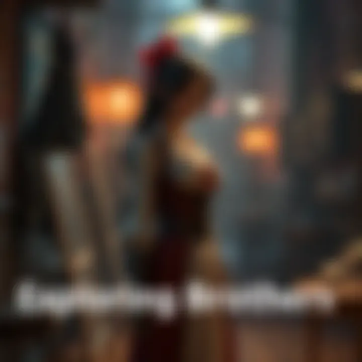 A female video game character wearing period clothing, standing in a brothel environment with soft lighting, engaging with a player, highlighting her backstory and experience.