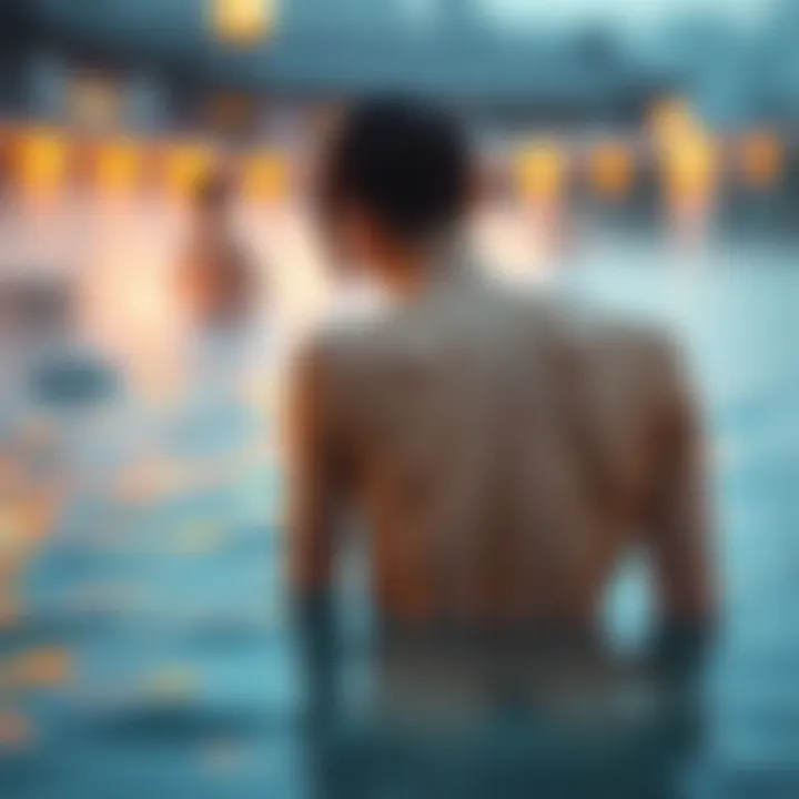 A female character seen from behind in a hot spring, revealing her exposed buttocks in the game Ghost of Yotei.