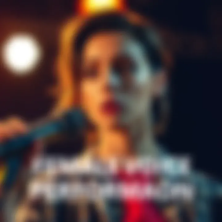 A person performing in a female voice role, expressing various emotions during the act.