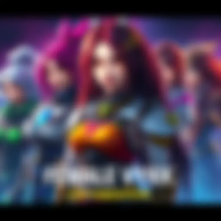 A colorful display of various female Vyke avatars showcasing unique hairstyles, armor, and accessories in a gaming environment.