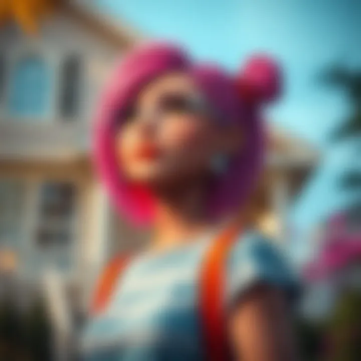 Femboy Seeking Family Acceptance A femboy character looking hopeful, standing in front of a house, representing family dynamics and acceptance themes in the new DLC storyline.