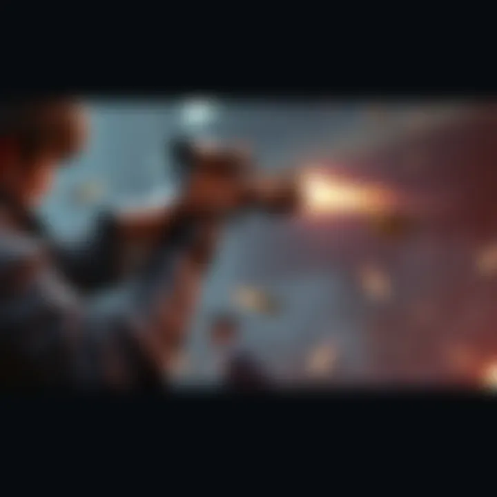 A character using a Ferro III gun firing multiple shots at a Snitch that remains unharmed