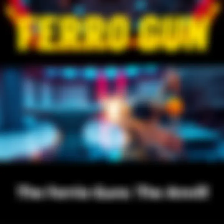 A player aiming and firing the Ferro gun, showcasing its sleek design and performance, while contrasting with the Anvil in the background.