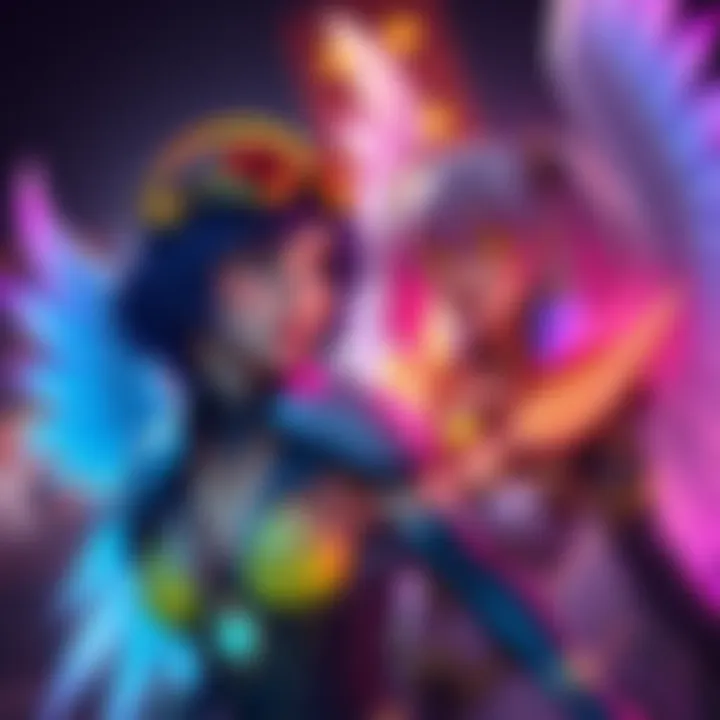 Creative fan render showcasing characters inspired by Festival Juno and Mercy, featuring vivid colors and artistic designs.