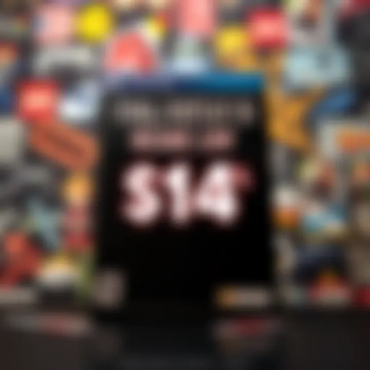 Final Fantasy VII Remake game box showcasing its price drop to $14, with a background of gaming icons