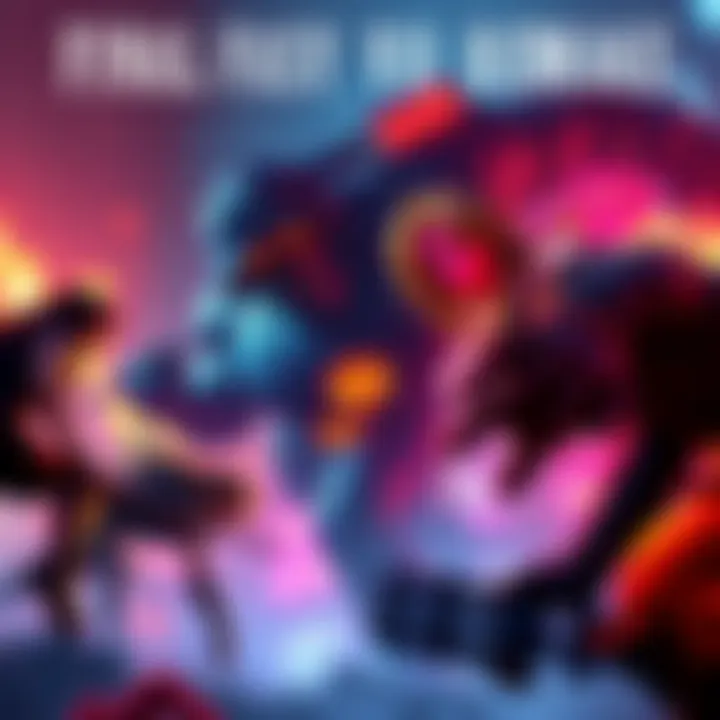 A screenshot showing an intense battle scene from Final Fantasy VII Remake featuring characters in action with vibrant visual effects.