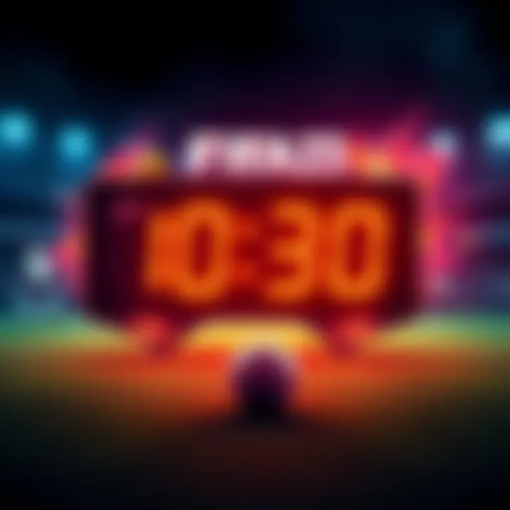 A digital countdown clock showing October 30 as the final date for Fifa 23 server shutdown, with soccer-related graphics surrounding it.