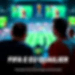 Teams competing in the FIFAe EU Qualifier with intense focus on their screens during a live match.