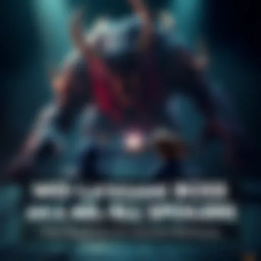 A player character facing a large, intimidating monster in a dark, atmospheric setting, showcasing intense action and dramatic lighting