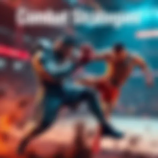 A skilled fighter dodging a sudden attack while executing a combo move in a dynamic combat scene