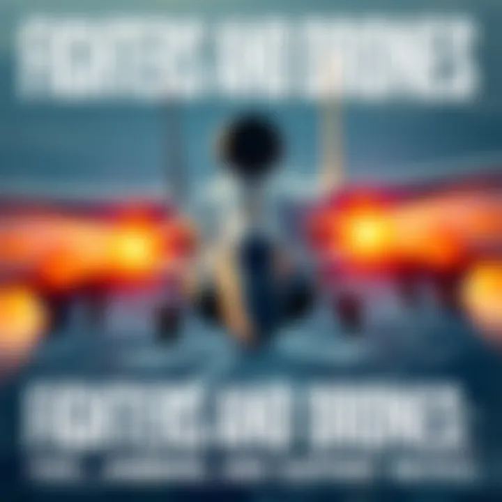 A fighter jet refueling from a drone mid-air with radar equipment in the background