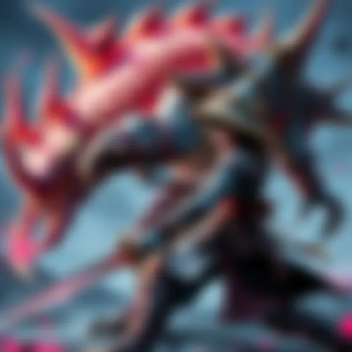 A player character attacking a Daimyo Hermitaur with a greatsword, trying to break its claws in a vibrant game setting