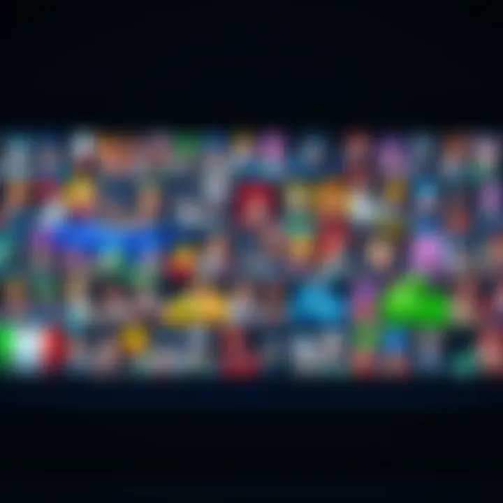 A screen showing a full roster of colorful fighting game characters ready for selection