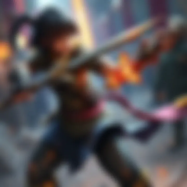 Fighting Joan 2 A player battling the character Joan 2 in a game, using a unique weapon combo and facing tough challenges.