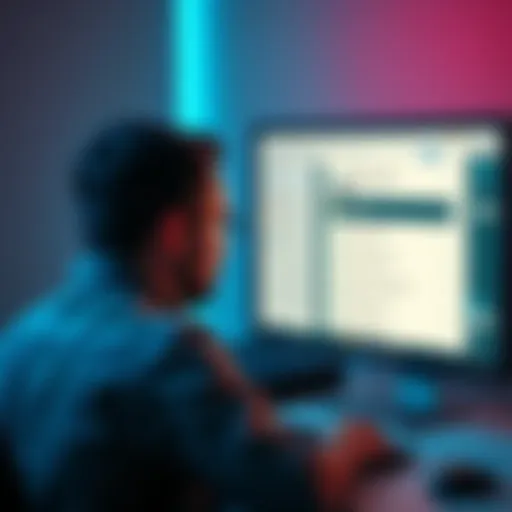 A person frustrated with a software file selector on their computer, showing an unclear interface and oversized file export options.
