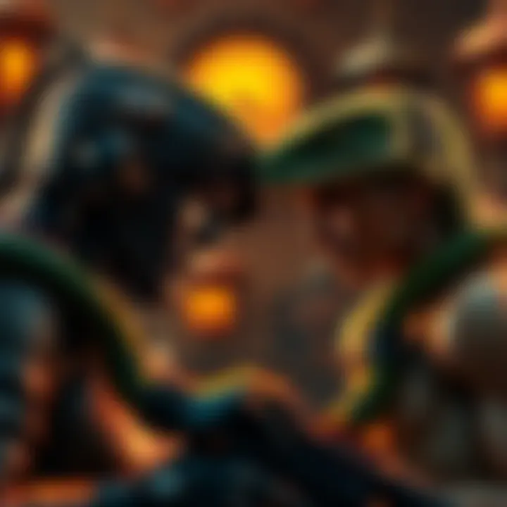 The Boss and Snake face off in their last confrontation, showing tension and emotion.