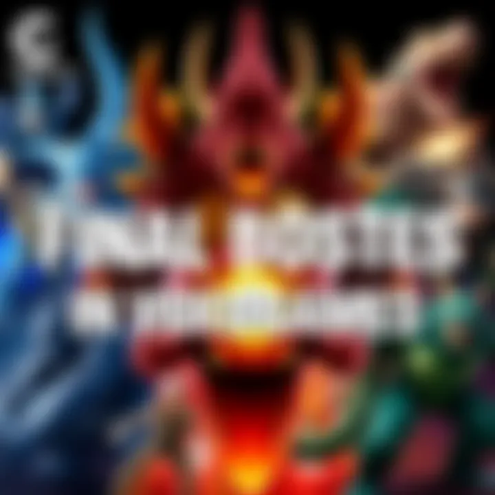 Final bosses in video games A collage of famous final bosses from various video games, showcasing their unique designs and abilities.